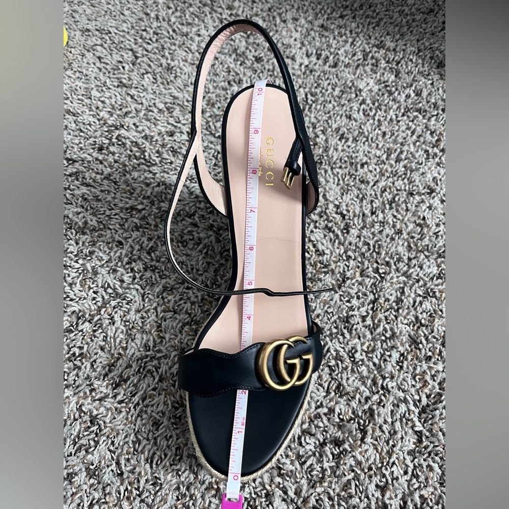 NEW Black Gucci Platform Espadrille Heel Sandal - EU 41 (Fits US 10) - Picture 10 of 12
